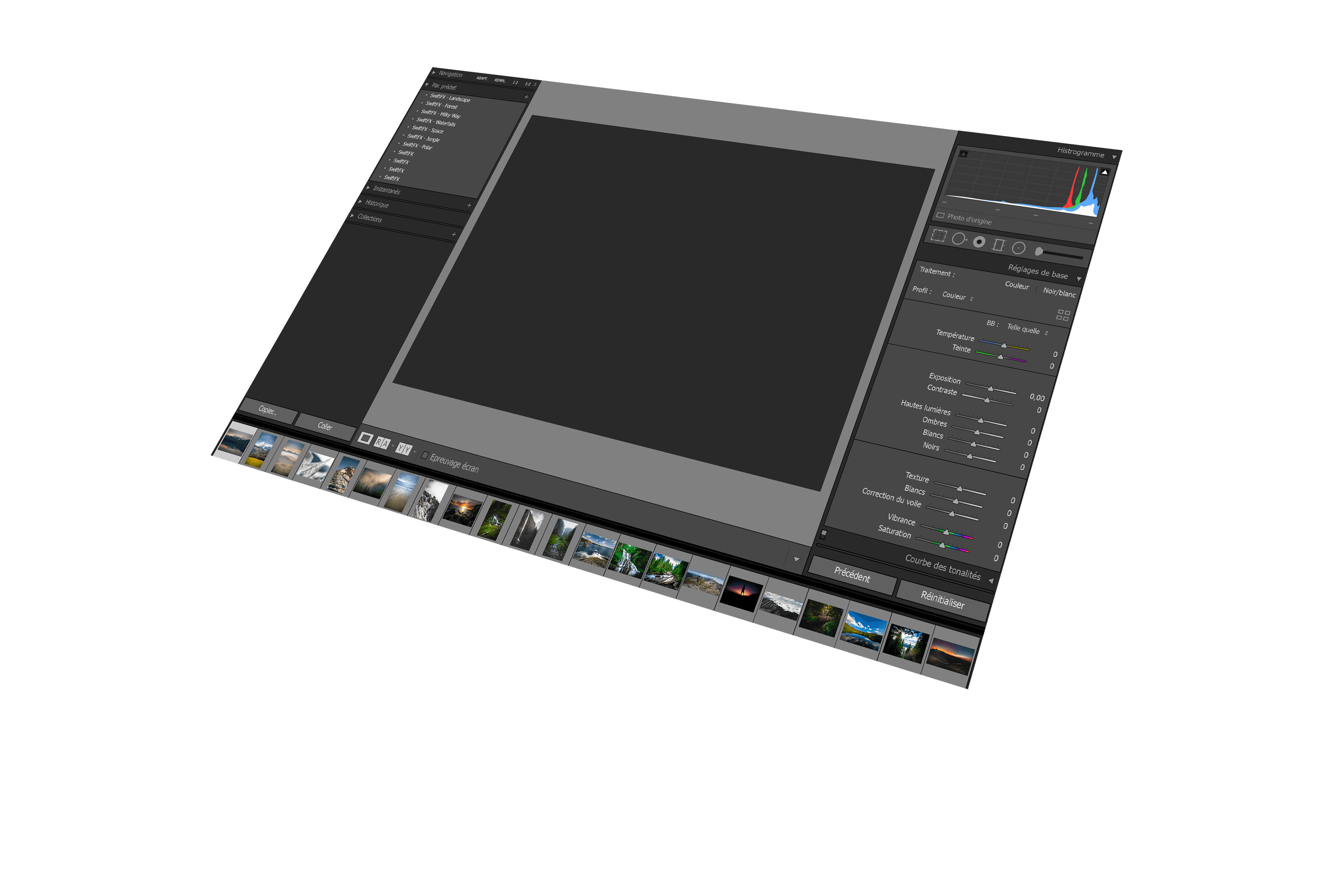 Interface de Lightroom
